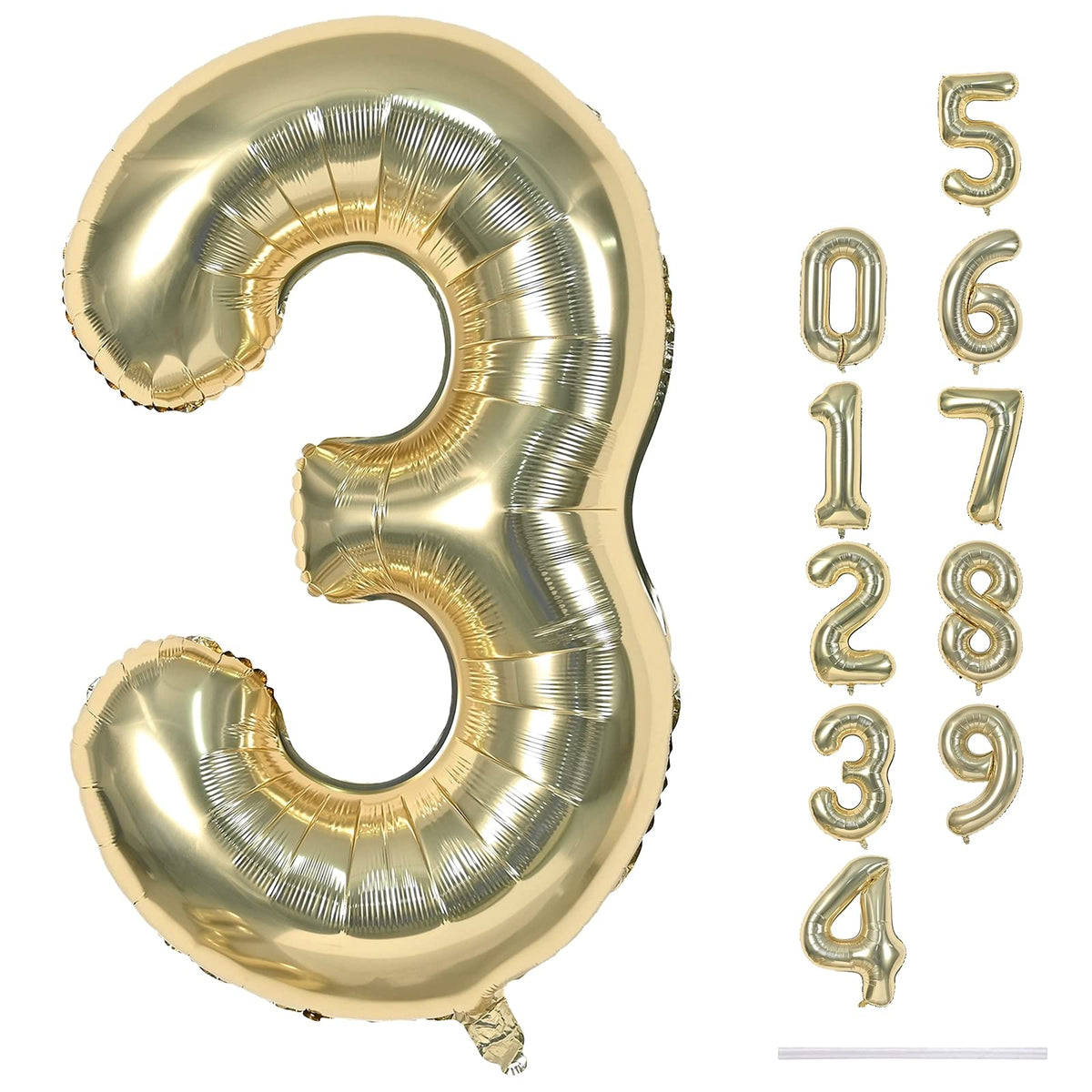 Lingqiang champagne gold 40-inch number 3 balloon creates a dramatic birthday backdrop