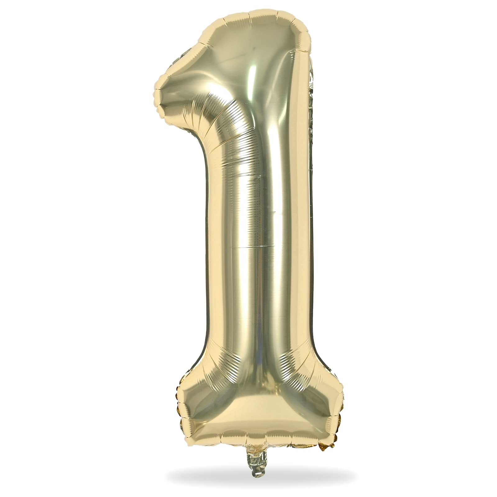 Lingqiang Champagne Gold Number 1 Balloon with metallic finish enhances party vibes.