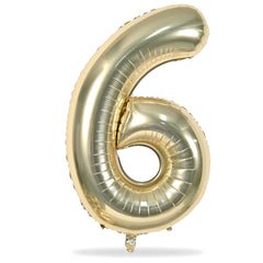 Lingqiang Champagne Gold Number 6 balloon set for multi-event party setups.