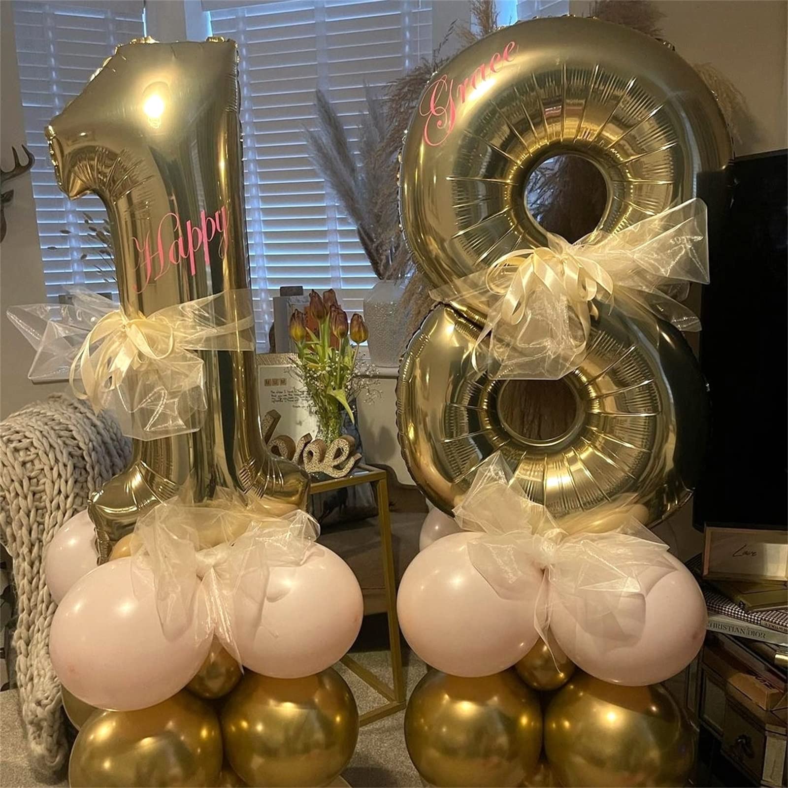 Lingqiang champagne gold party balloon doubles as a photo prop and backdrop