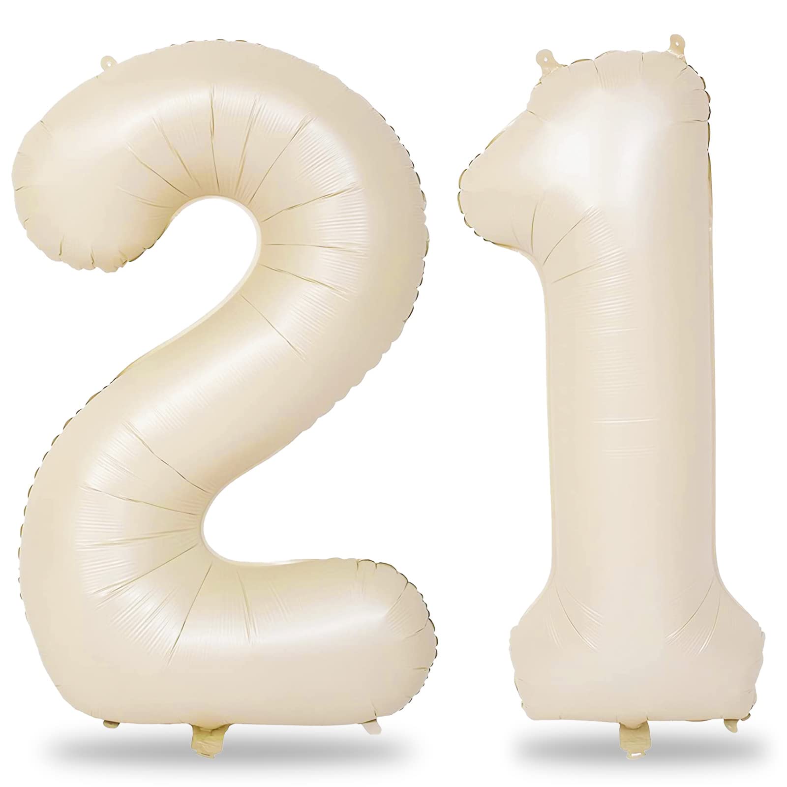 Lingqiang cream 40-inch balloons, number 2 pair, ideal for bold 21st birthday photo backdrops.