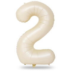 Lingqiang Cream 40-inch Number 2 balloon floats with helium for striking birthday décor