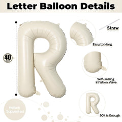 Lingqiang cream foil balloon with straw for easy party setup.