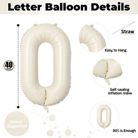 Lingqiang cream foil letter balloon pack for personalized banners