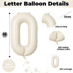 Lingqiang cream foil letter balloon pack for personalized banners