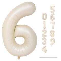Lingqiang cream 6-number balloon, 40-inch inflated for a bold birthday backdrop.