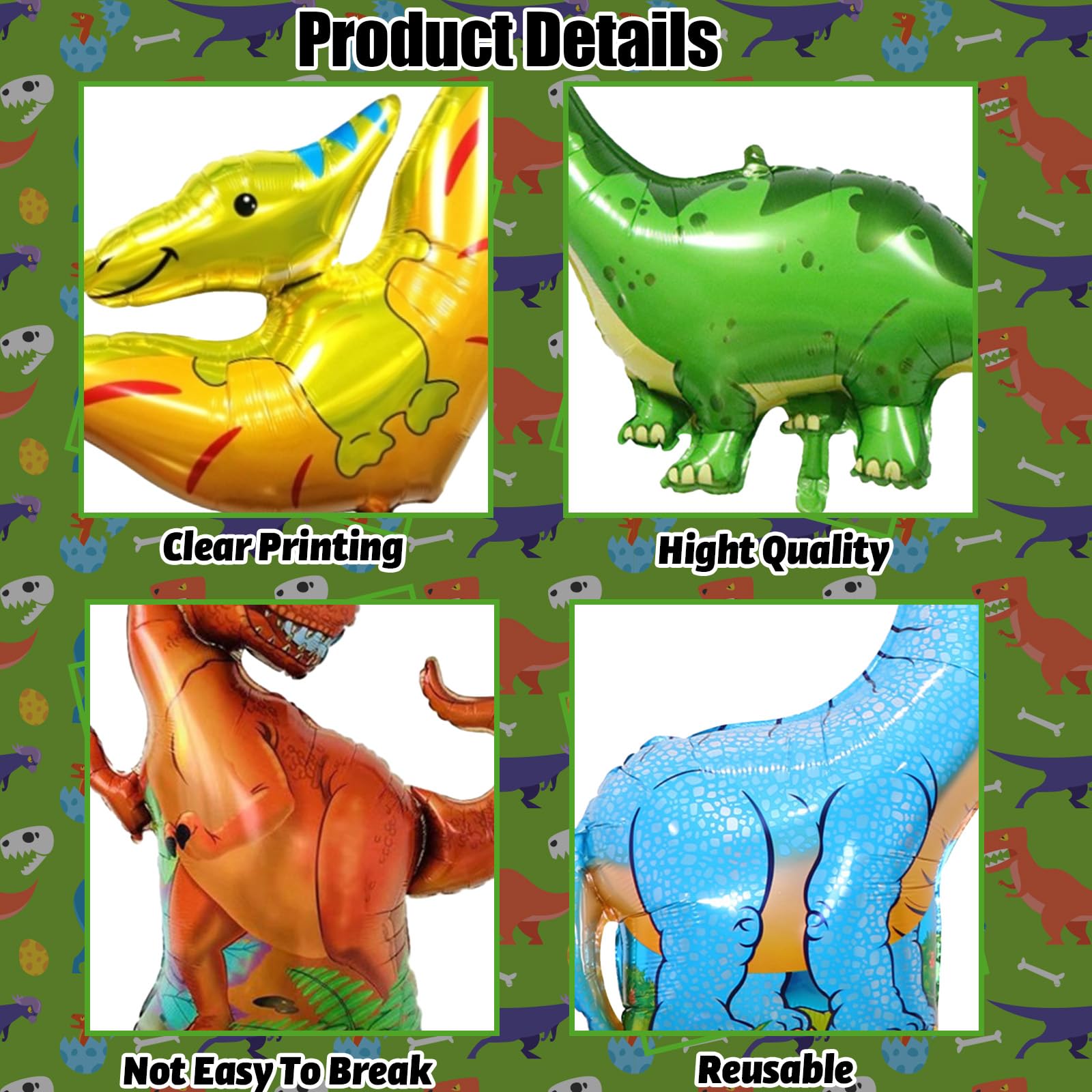 Lingqiang dinosaur foil balloon giant 3 creates a festive ceiling display.