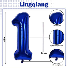 Lingqiang foil number balloon 40 inches with metallic finish for celebrations.