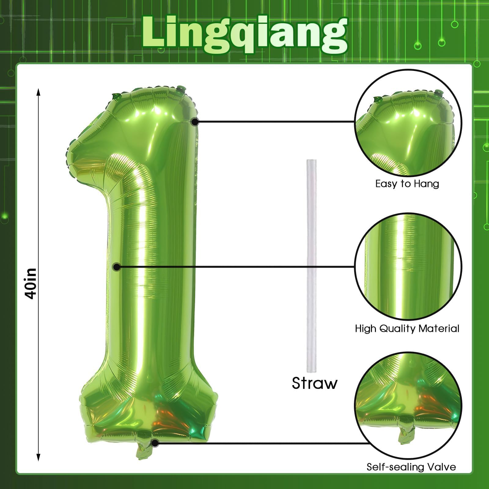 Lingqiang giant 1 balloon with self-sealing valve for easy inflation and sealing.