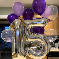 Lingqiang reusable silver 1 balloon deflates for easy storage.