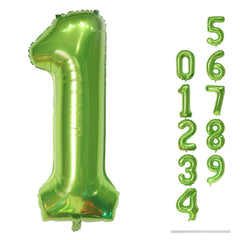 Lingqiang green number 1 balloon, 40-inch display for an eye-catching first birthday.