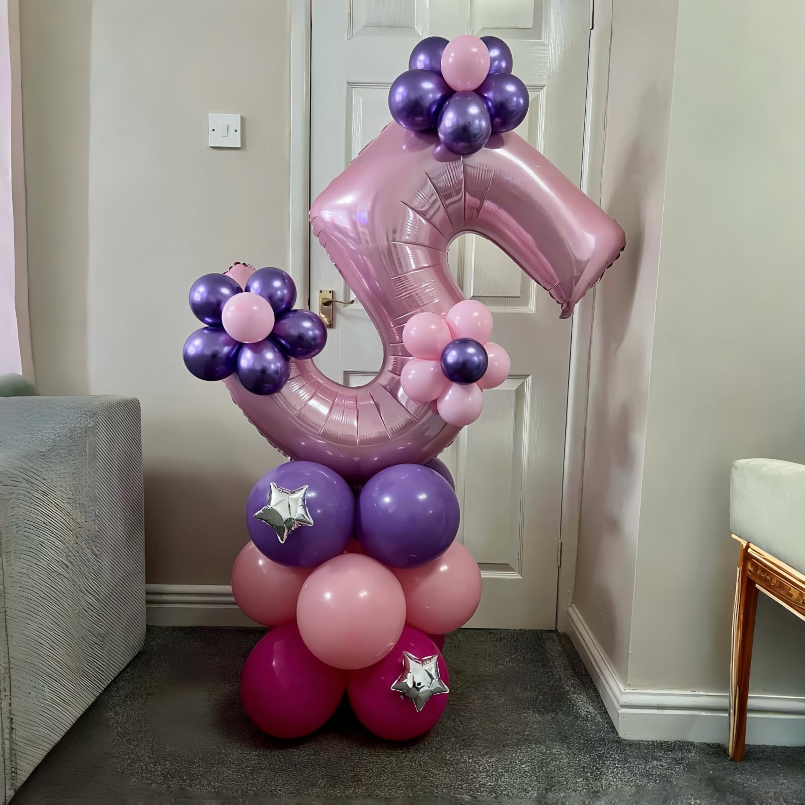 Lingqiang helium-ready 5 pink foil balloon floats when inflated with helium