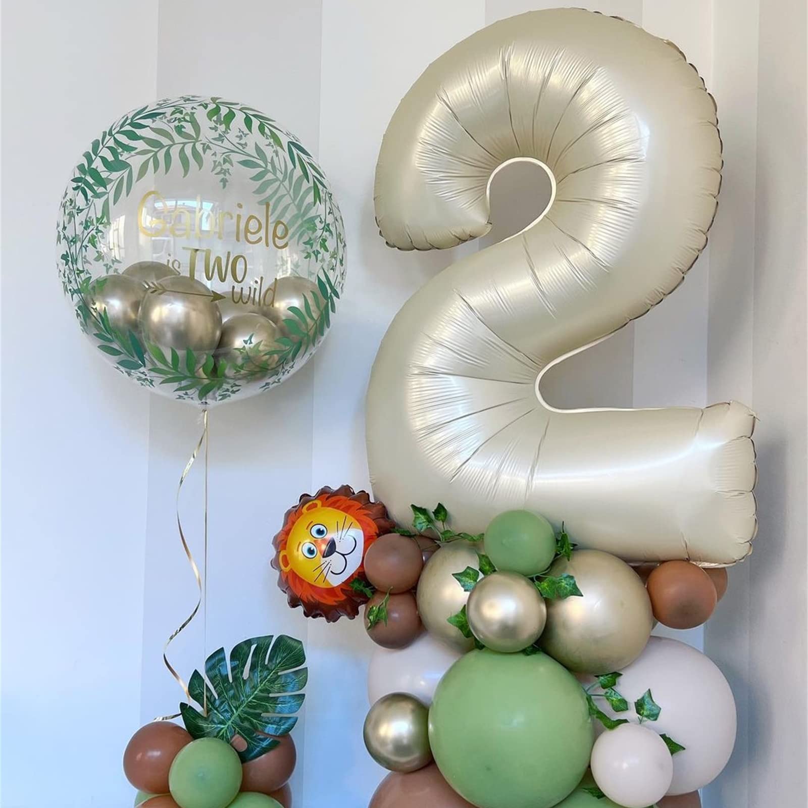 Lingqiang ivory foil balloons ready to hang for elegant wall decorations.