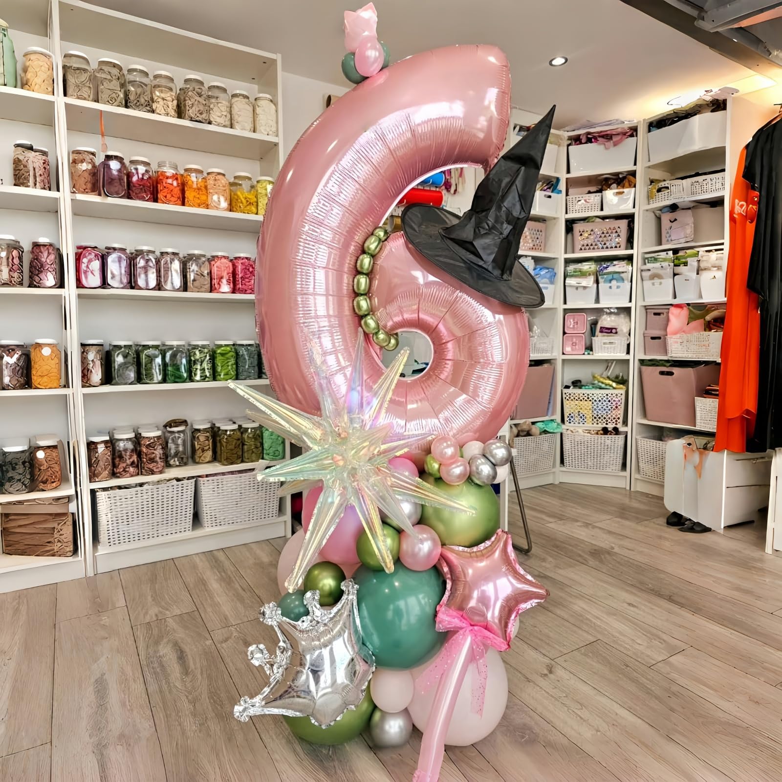 Lingqiang giant 6-number balloon ideal for birthday decor and photos.