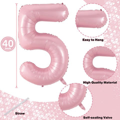 Lingqiang giant number 1 foil balloon in pink for celebrations.