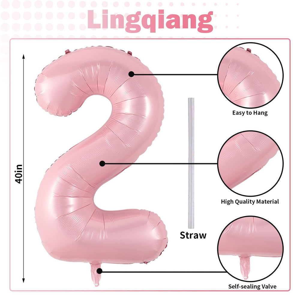 Lingqiang pastel pink 2 balloon hanging for wall display at celebrations