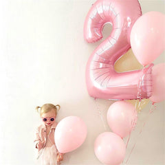 Lingqiang 2 balloon wall-decor creates a cute milestone backdrop