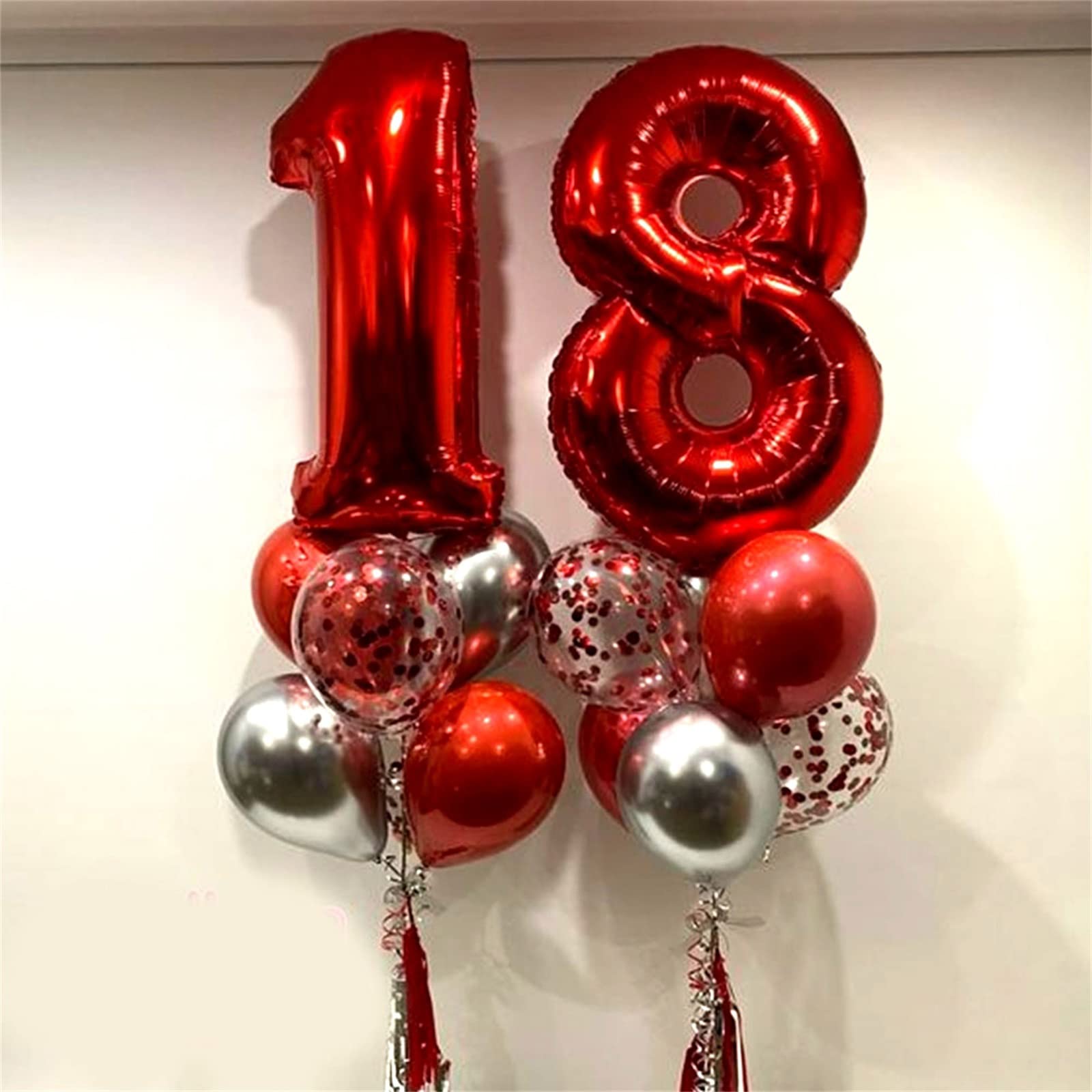 Lingqiang number balloons with holes for mounting.