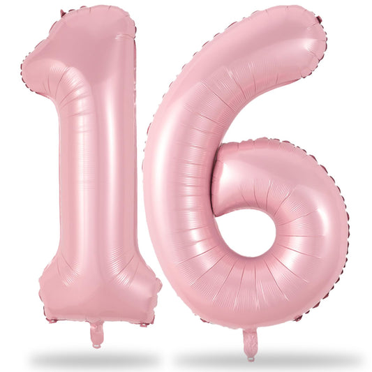 Lingqiang pastel pink 16th birthday foil balloons 1 and 6 for statement decor