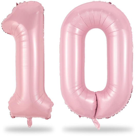 Lingqiang pastel pink 40in number 1 balloon for vibrant 10th birthday photos