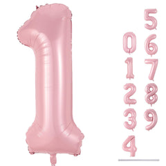 Lingqiang pastel pink 40-inch foil number 1 balloon floats for first birthday décor