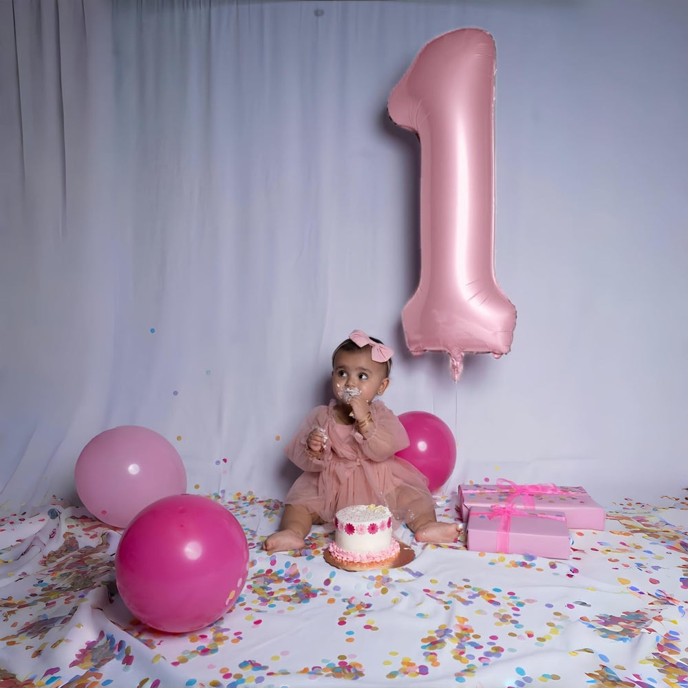 Lingqiang pastel pink 40-inch foil number 4 balloon great for party backdrops