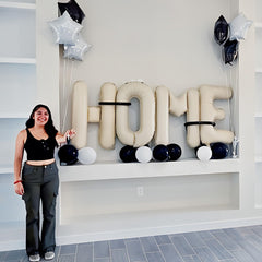 Lingqiang photo-ready backdrop with giant HOME letters