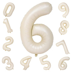 Lingqiang ivory 6-number balloon serves as a stylish photo prop.
