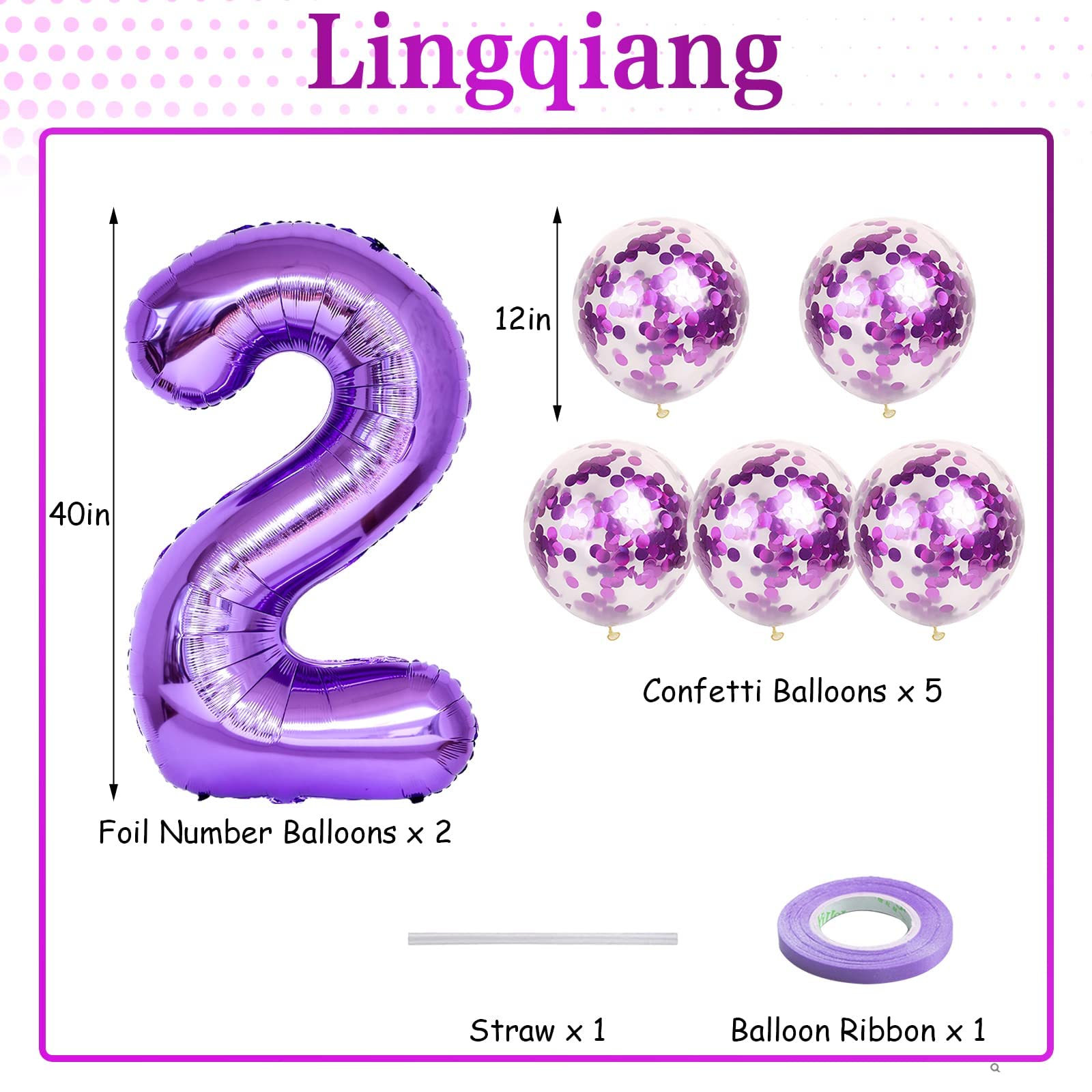 Lingqiang purple confetti latex balloons add sparkle for a memorable celebration