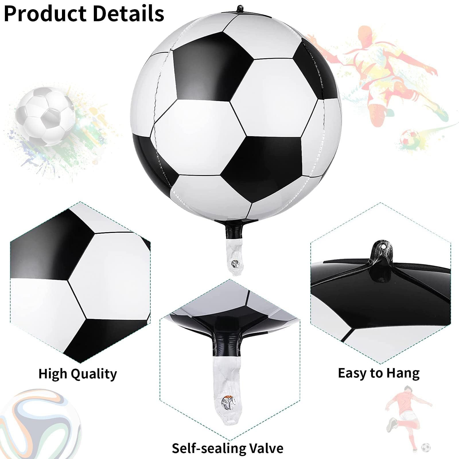 Lingqiang 22-inch soccer foil balloons easy to inflate and reuse