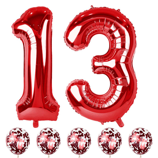 Lingqiang red 13 foil balloon, 40 inch, ideal birthday focal point.