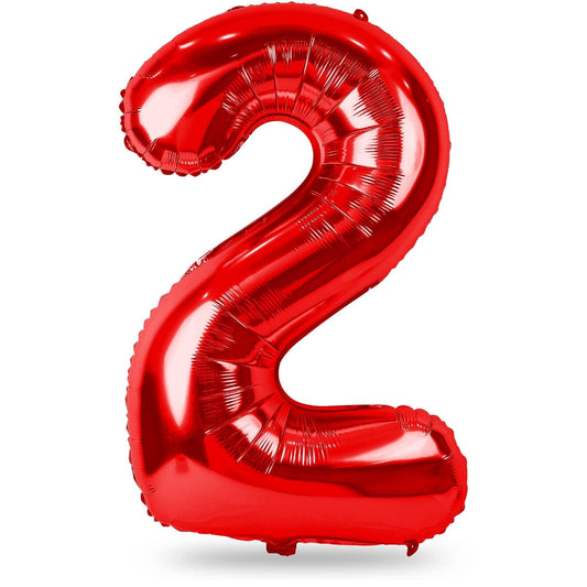 Lingqiang red 2 balloon, 40-inch foil, ideal as a bold birthday party centerpiece.