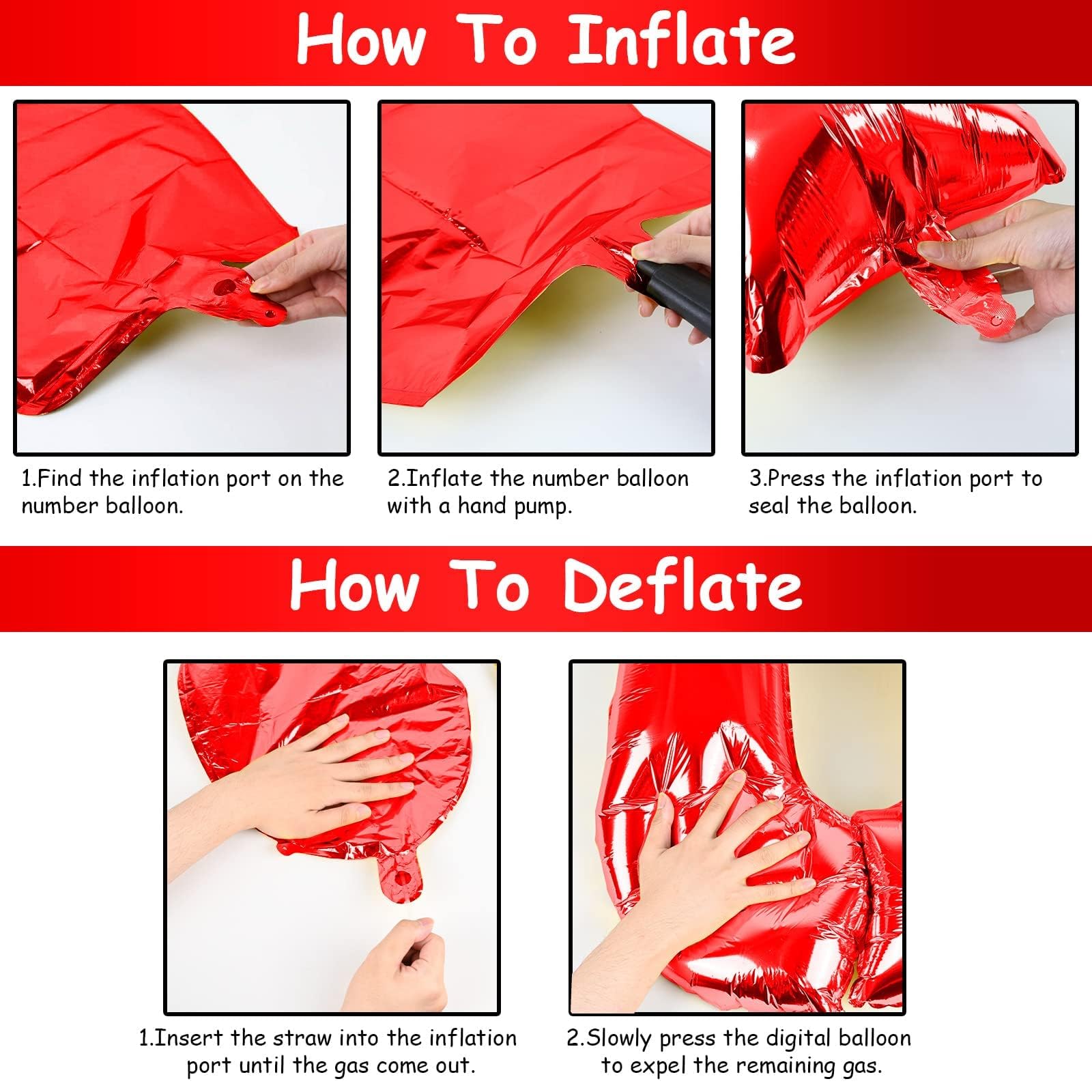 Lingqiang Red Number 1 balloon made of durable foil for reuse.