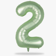 Lingqiang Sage Green Number 2 balloon 40inch floats for dramatic birthday decorations