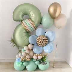 Lingqiang sage-green number 2 balloon floating in air for celebration