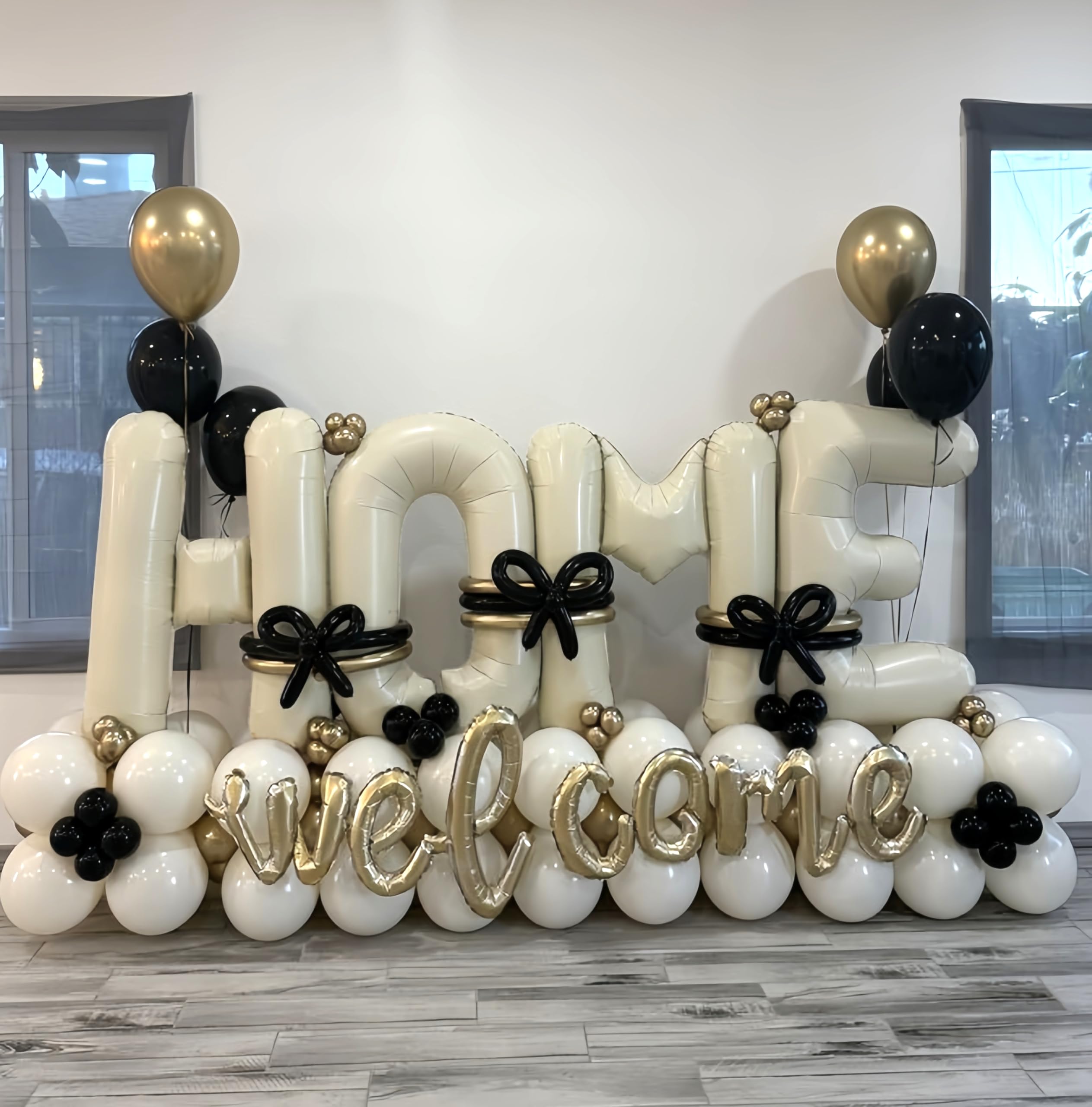 Lingqiang welcome home foil letters hung as a wall display