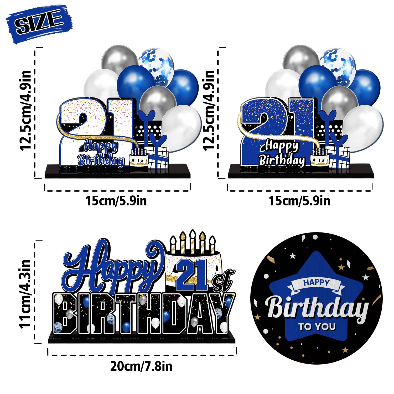 LINGTEER blue acrylic table decor sign enhances party ambiance on dining tables
