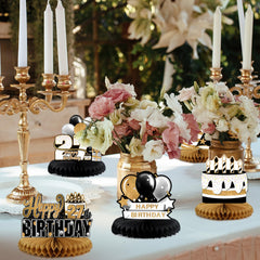 LINGTEER 27th Birthday party centerpiece adds color and shine.