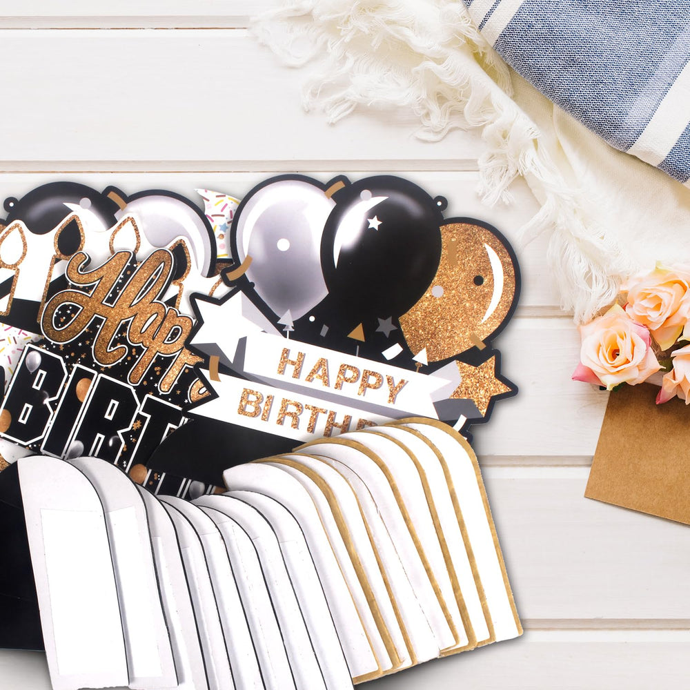 LINGTEER 27th Birthday table decor set complements birthday celebrations.