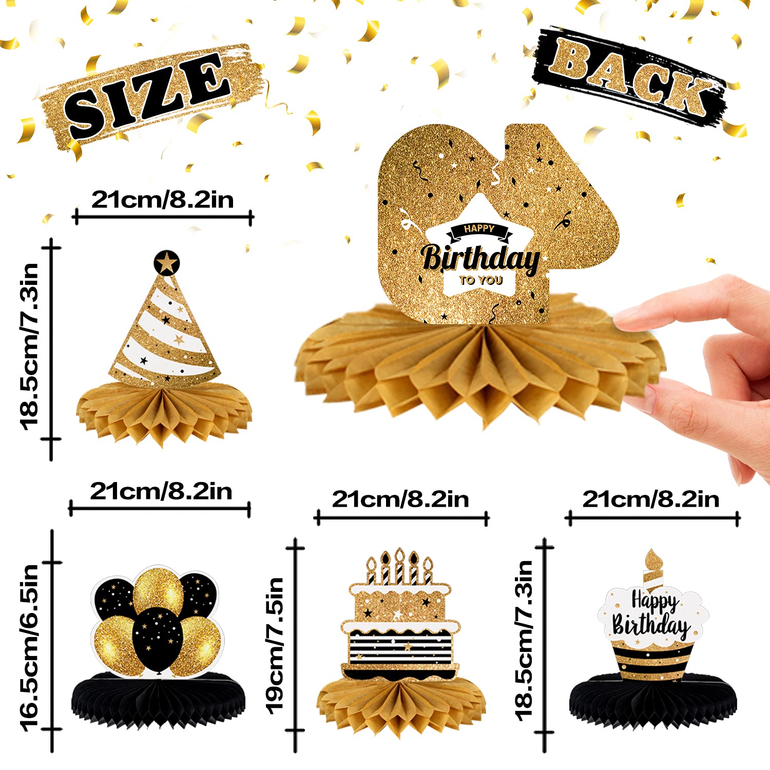 LINGTEER eight-pack centerpieces on table create cohesive birthday display.