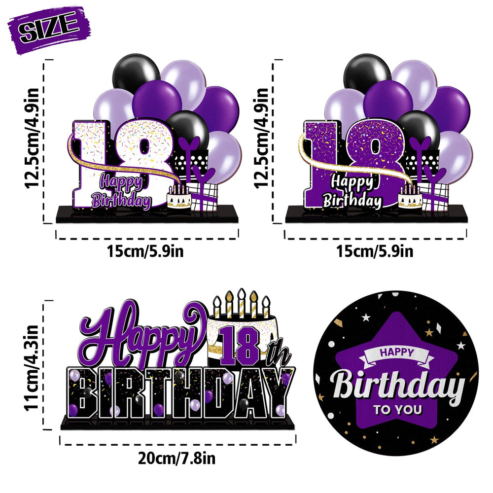 LINGTEER purple acrylic table topper with detailed typography for celebrations