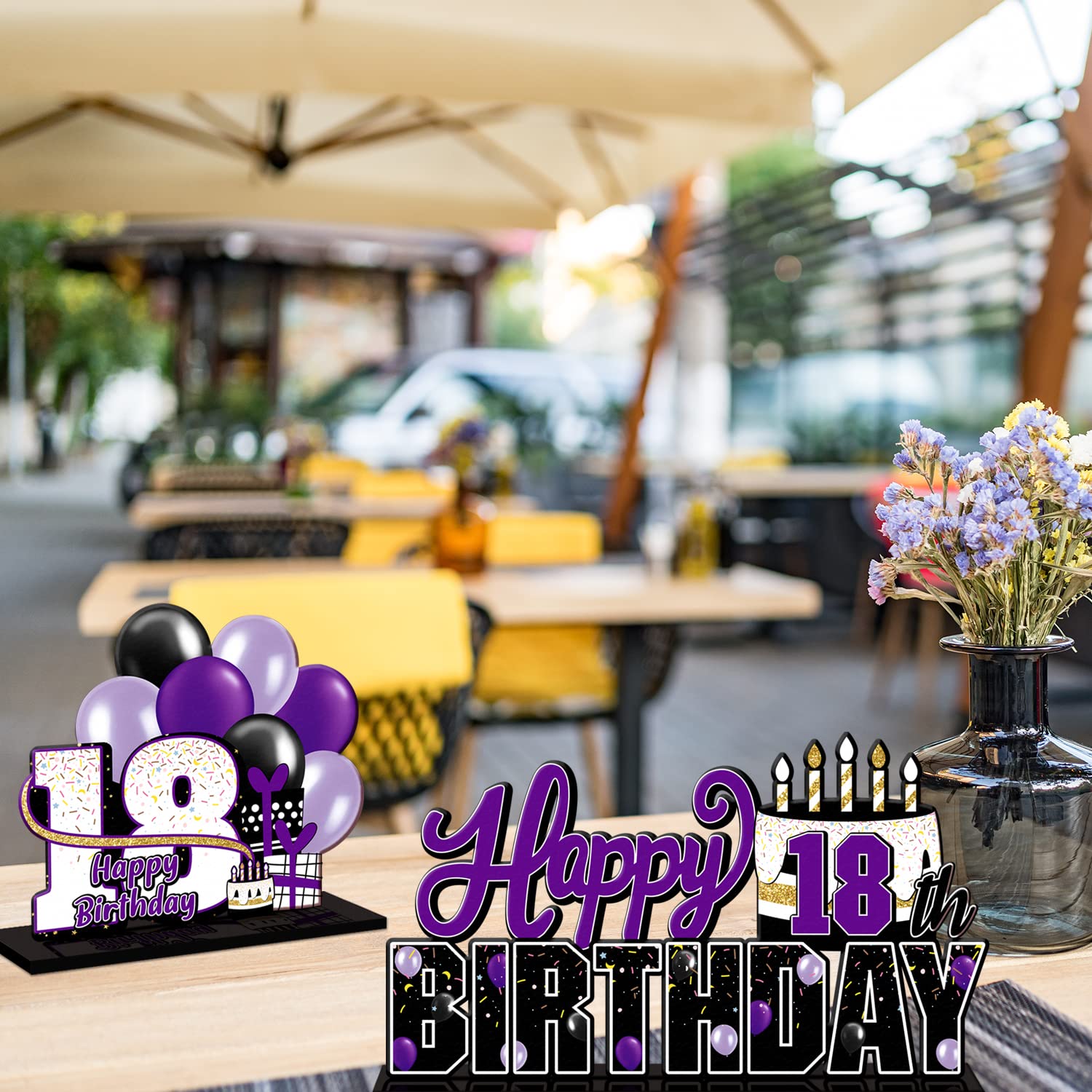 LINGTEER reusable 18th birthday topper adds vibrant decor