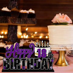 LINGTEER 18th birthday purple topper in protective packaging