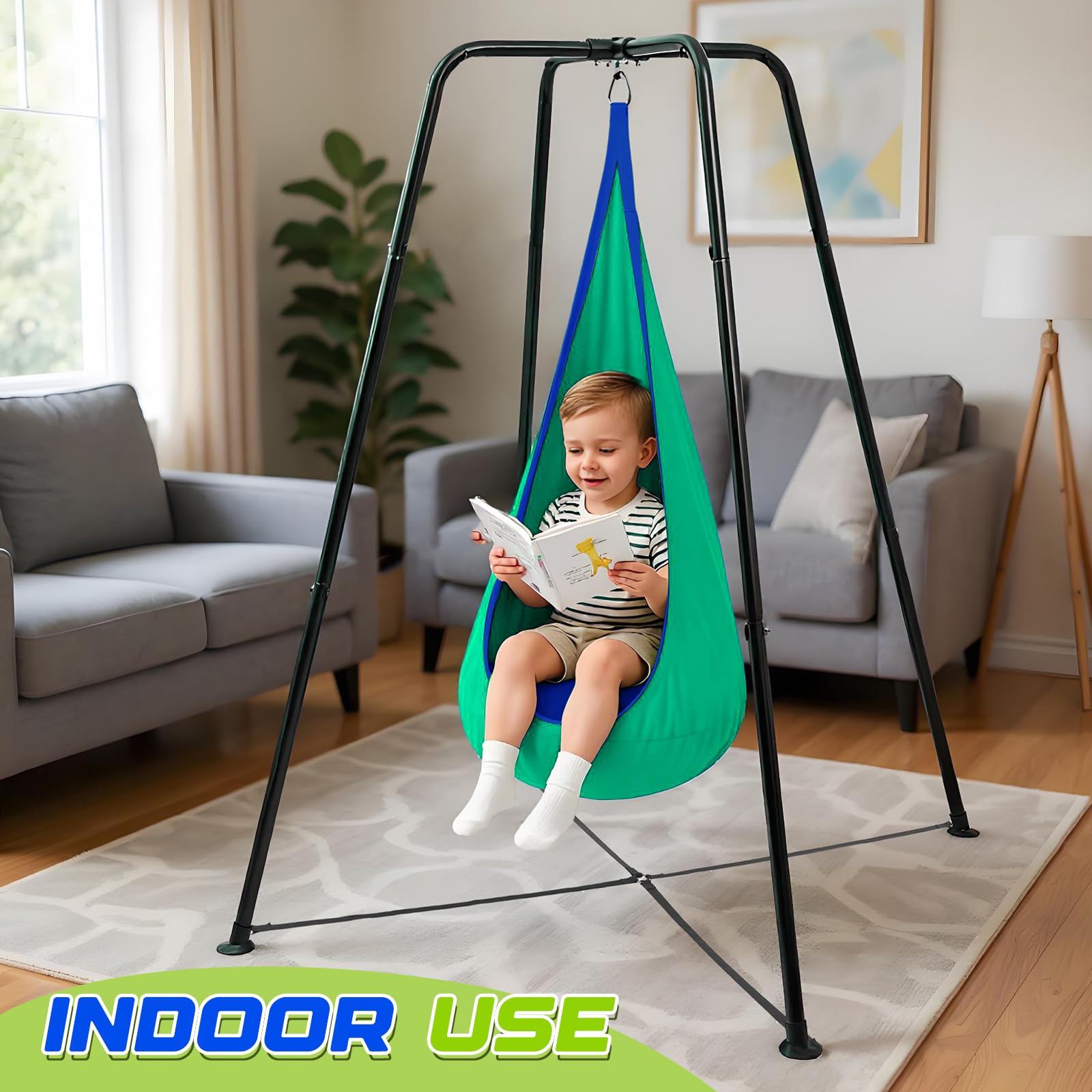Lingvee kids swing set in use for family backyard fun