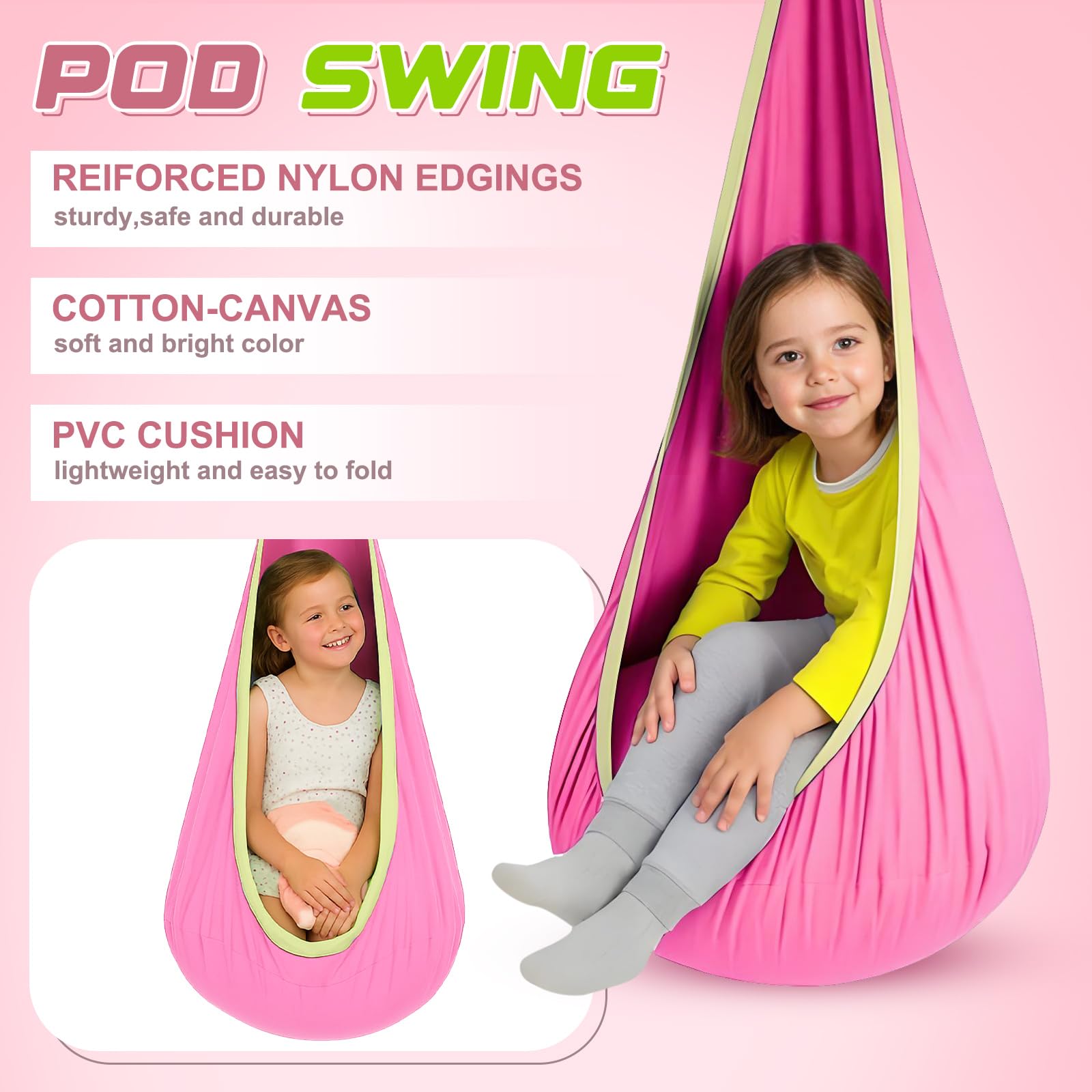 Lingvee pod swing chair hammock for relaxing sensory play