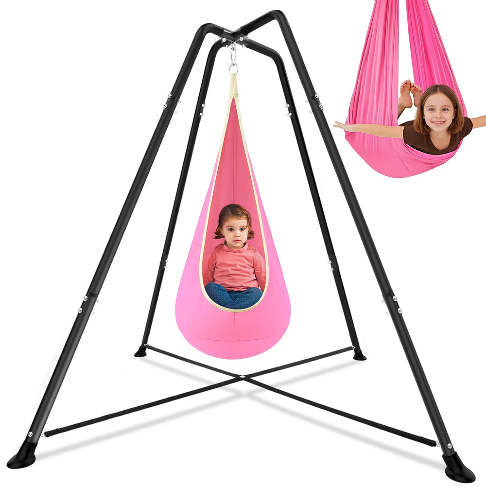 Lingvee swing stand frame for indoor and outdoor use with sturdy metal build