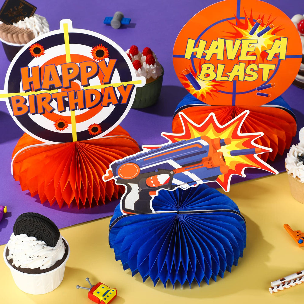 LINGXIU dart war centerpiece colorful design ideal for boys' parties.