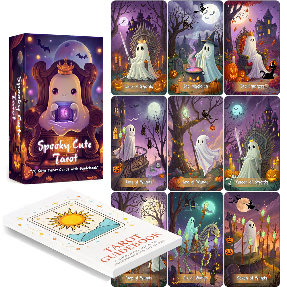 LINGYILY Spooky Cute Tarot Deck cards with vivid arcana for beginner readings