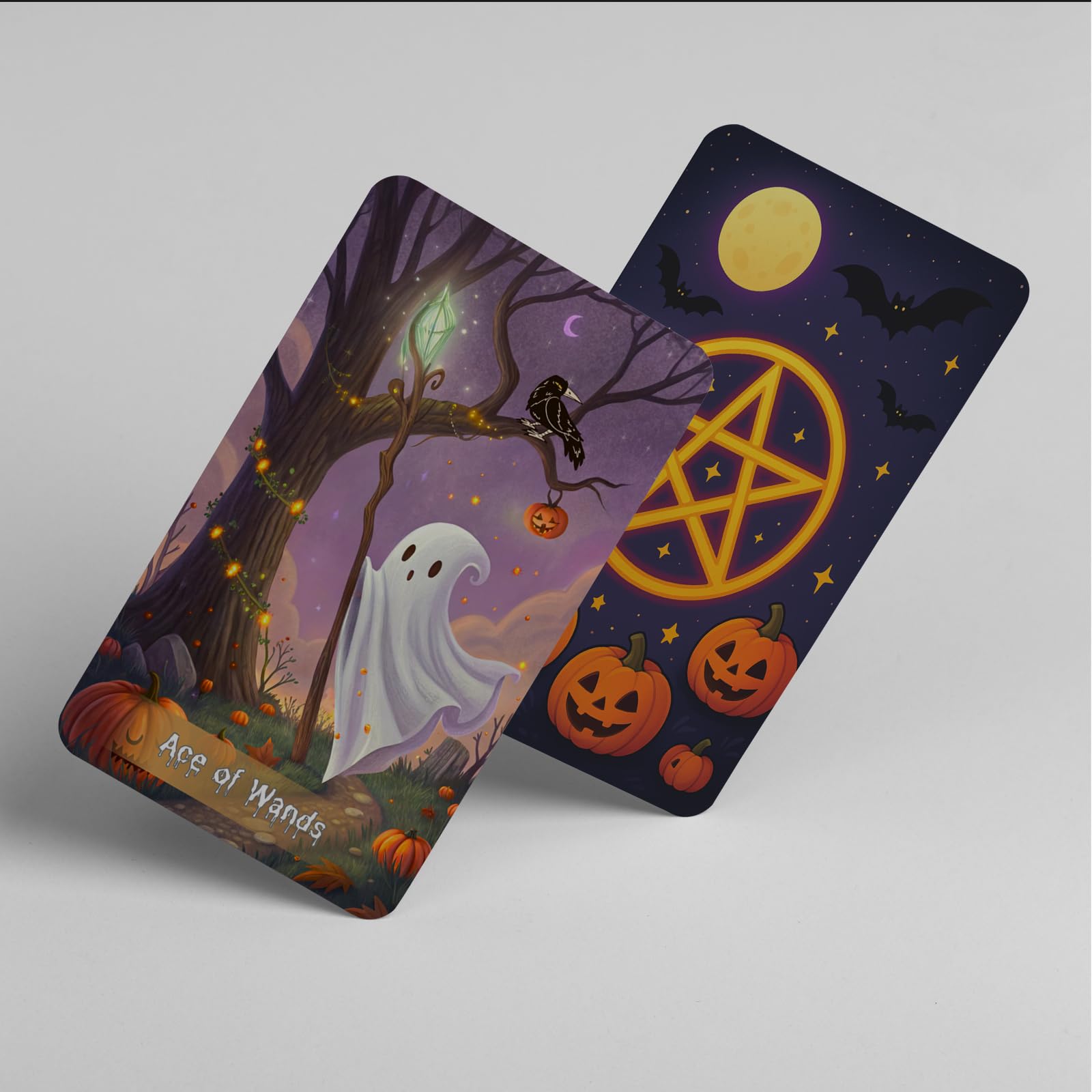 LINGYILY Witchy artwork with moons and stars enhances reading ambiance