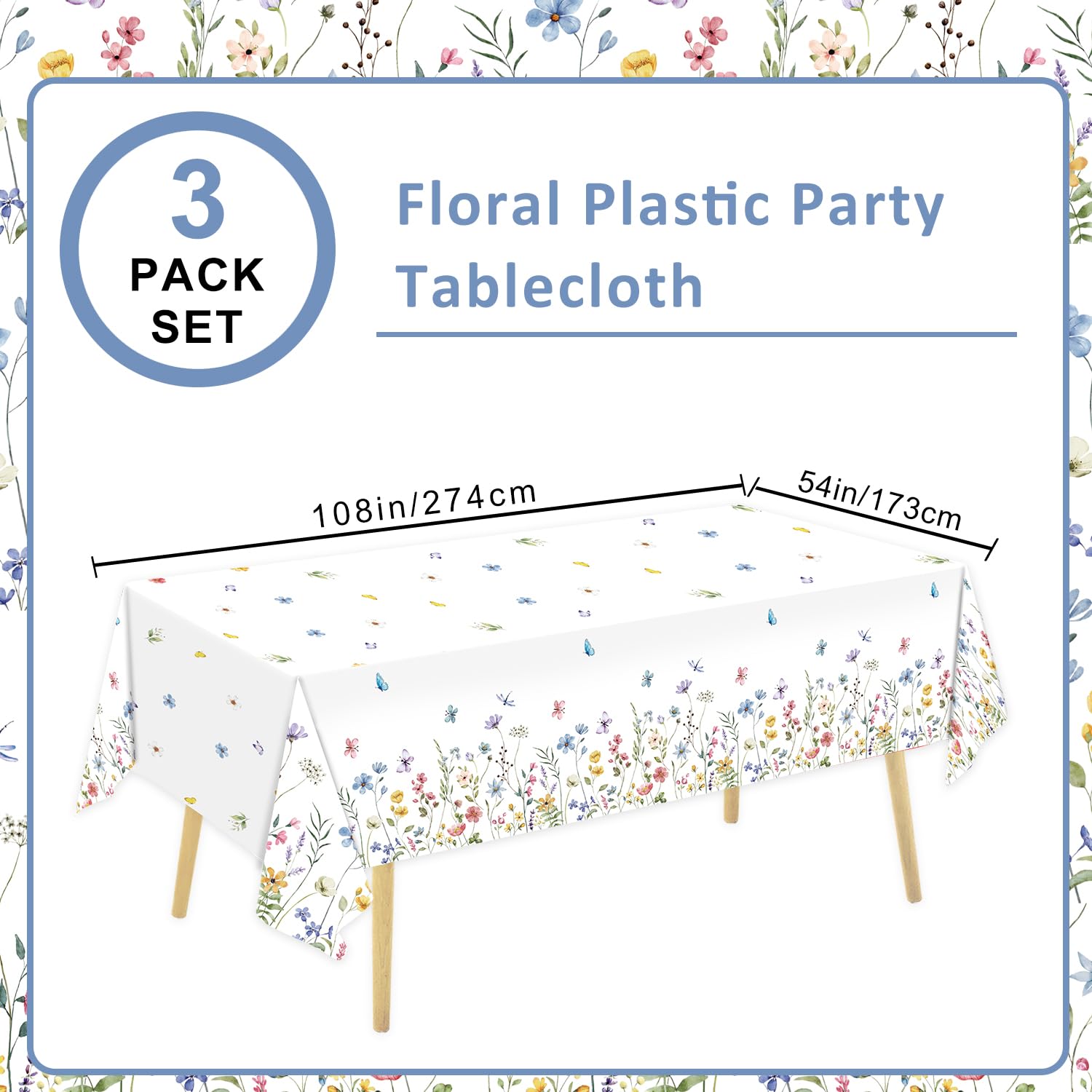 LINHAXM 54 by 108 inch tablecloth flatlay, fits most tables.
